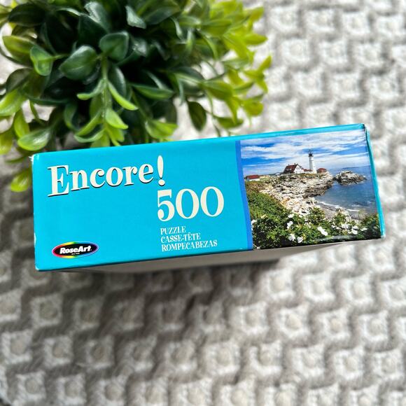 NEW Colorful Roseart Encore White Roses at Portland Head ME 500 Piece Puzzle - Picture 7 of 8